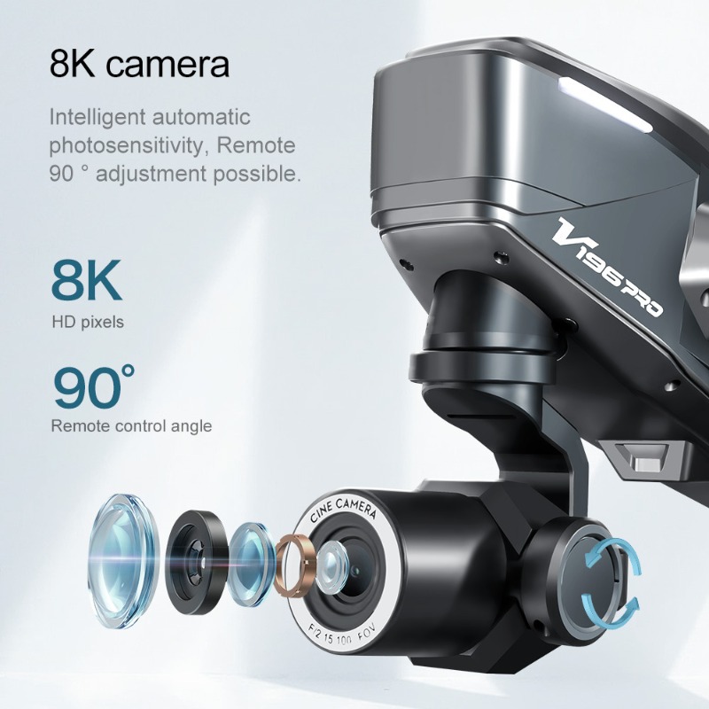 2025 V196 التلقائي تجنب العوائ - مراجعة Drone Gimbal Brushless وسعره